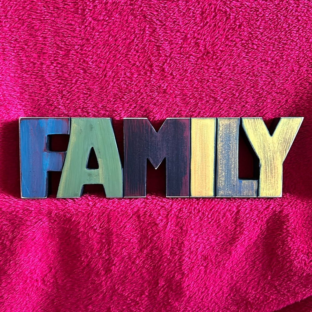 13”L X 1” X 3.75” FAMILY SHELF SIGN Home Decoration for Living Room, Dining HALL